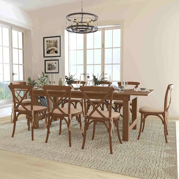 Flash Furniture Rectangle Antique Farm Table, Wood Top, Wood Grain XA-FARM-12-GG - main